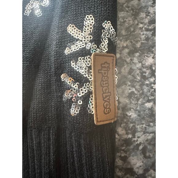 Tipsy Elves Black Sweater Vest w/Sequin Snowflakes - Picture 5 of 5